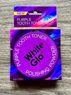 White Glo Purple Tooth Toner Polishing Powder Fresh Mint 1 oz Color Corrector